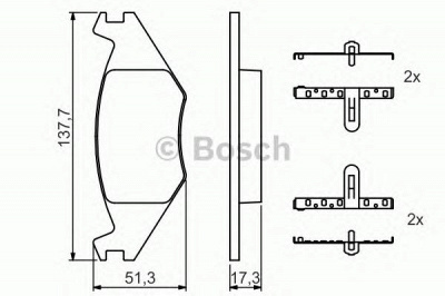 BOSCH 0986468890 -  Комплект тормозных колодок, дисковый тормоз