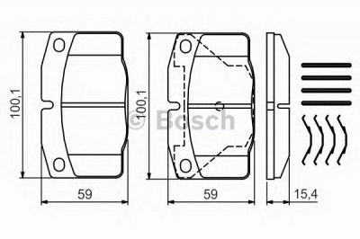 BOSCH 0986469390 -  Комплект тормозных колодок, дисковый тормоз