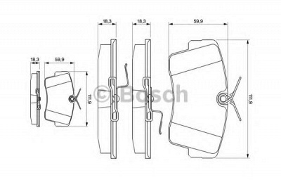 BOSCH 0986469761 -  Комплект тормозных колодок, дисковый тормоз