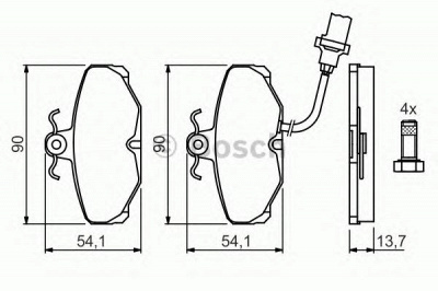 BOSCH 0986469820 -  Комплект тормозных колодок, дисковый тормоз