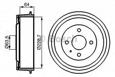 BOSCH 0986477012 - Тормозной барабан