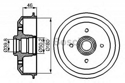 BOSCH 0986477015 -  Тормозной барабан