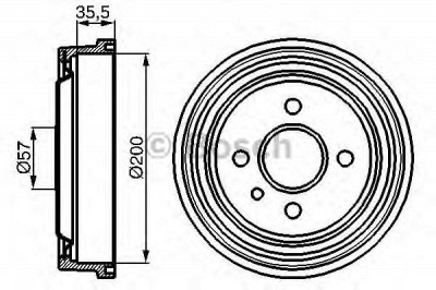 BOSCH 0986477021 -  Тормозной барабан
