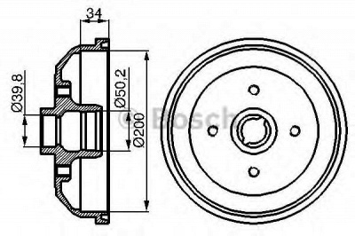 BOSCH 0986477040 -  Тормозной барабан