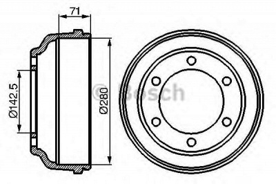 BOSCH 0986477047 -  Тормозной барабан