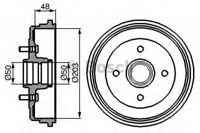 BOSCH 0986477049 -  Тормозной барабан