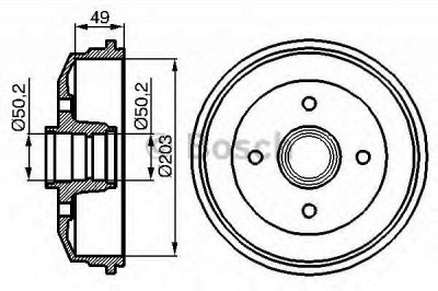 BOSCH 0986477050 -  Тормозной барабан