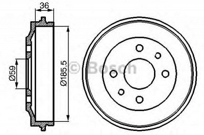 BOSCH 0986477055 -  Тормозной барабан