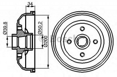 BOSCH 0986477056 -  Тормозной барабан