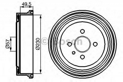 BOSCH 0986477100 -  Тормозной барабан