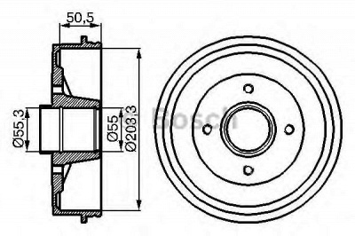BOSCH 0986477108 -  Тормозной барабан
