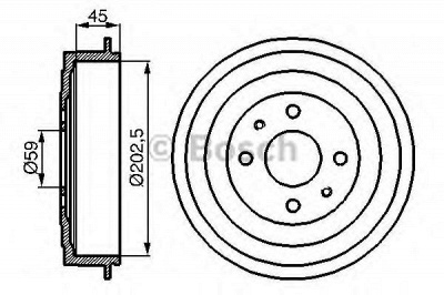 BOSCH 0986477109 -  Тормозной барабан