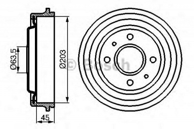 BOSCH 0986477115 -  Тормозной барабан