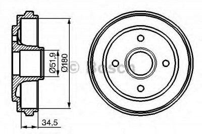 BOSCH 0986477128 -  Тормозной барабан