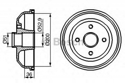 BOSCH 0986477134 -  Тормозной барабан