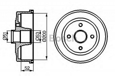 BOSCH 0986477135 -  Тормозной барабан