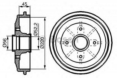 BOSCH 0986477151 -  Тормозной барабан