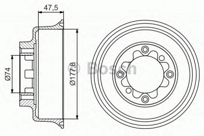 BOSCH 0986477154 -  Тормозной барабан