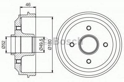 BOSCH 0986477155 -  Тормозной барабан