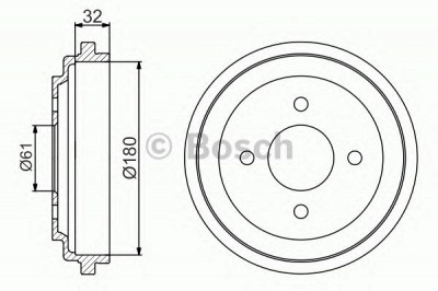 BOSCH 0986477164 - Тормозной барабан