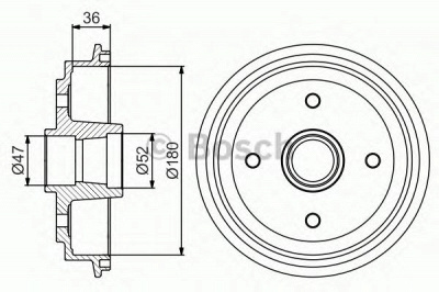 BOSCH 0986477187 -  Тормозной барабан