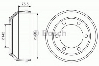 BOSCH 0986477195 -  Тормозной барабан