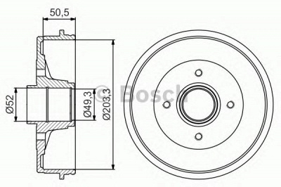 BOSCH 0986477196 -  Тормозной барабан