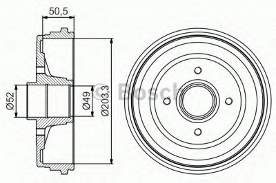 BOSCH 0986477205 -  Тормозной барабан