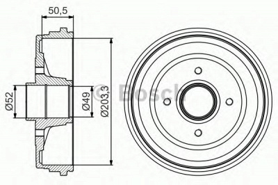 BOSCH 0986477206 -  Тормозной барабан
