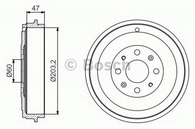 BOSCH 0986477207 -  Тормозной барабан