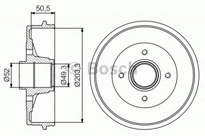 BOSCH 0986477210 -  Тормозной барабан