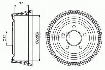 BOSCH 0986477245 -  Тормозной барабан