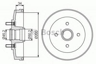 BOSCH 0986477250 -  Тормозной барабан