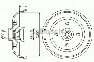 BOSCH 0986477256 -  Тормозной барабан