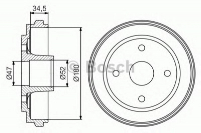BOSCH 0986477263 -  Тормозной барабан
