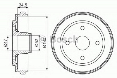 BOSCH 0986477264 -  Тормозной барабан