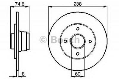 BOSCH 0986478442 - Тормозной диск