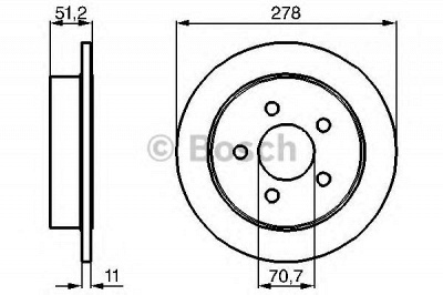 BOSCH 0986478487 -  Тормозной диск