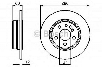 BOSCH 0986478607 -  Тормозной диск