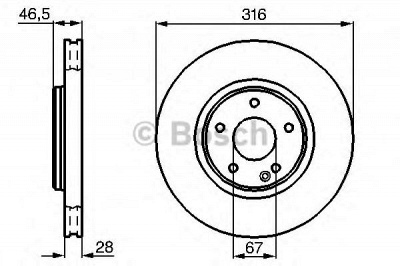 BOSCH 0986478625 -  Тормозной диск