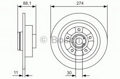 BOSCH 0986479009 -  Тормозной диск