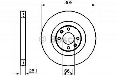 BOSCH 0986479024 -  Тормозной диск