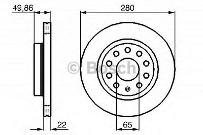 BOSCH 0986479098 -  Тормозной диск