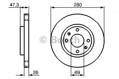 BOSCH 0986479229 -  Тормозной диск