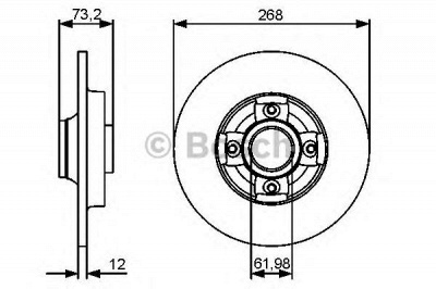 BOSCH 0986479383 -  Тормозной диск