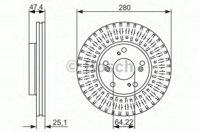 BOSCH 0986479625 -  Тормозной диск