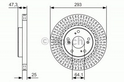 BOSCH 0986479b02 -  Диск тормозной вентилируемый