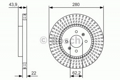 BOSCH 0986479b05 -  Диск тормозной вентилируемый