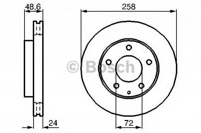 BOSCH 0986479b25 -  ТОРМОЗНОЙ ДИСК