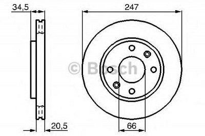 BOSCH 0986479b32 -  Диск тормозной вентилируемый